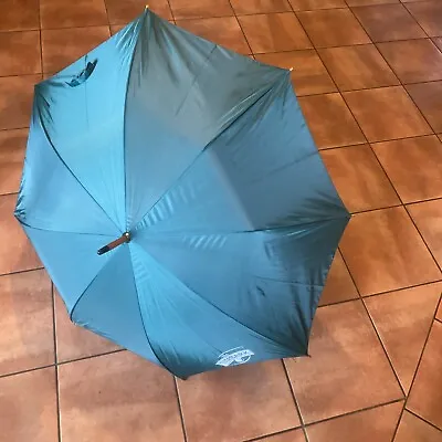 Large Umbrella With Automatic Opening. Dark Green With Wooden Stick And Handle  • £6.50