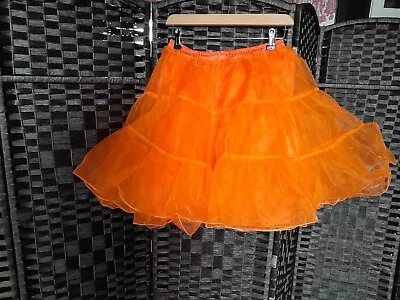 1950s Retro Style Petticoat Jive Rockabilly Swing Hep Cat Orange • £10