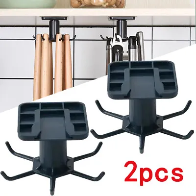 2pcs 6 Hooks Kitchen Mug Cup Holder Under Shelf Hanger Cupboard Storage Racks UK • £8.91