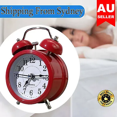 $11.23 • Buy Desk Battery Alarm Clock Twin Bell Retro Vintage Loud Clocks Bedside Analogue AU