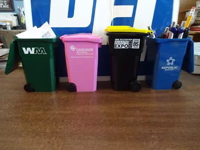 4 Garbage Truck Mini Bins Republic Service-waste Management-pink-waste Expo 2022 • $99