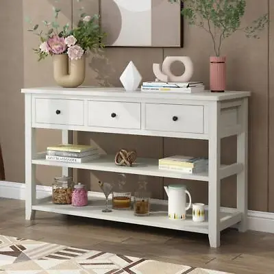 Console Table For Entryway Hallway With 3 Storage Drawers And 3 Bottom Shelf • $128.99