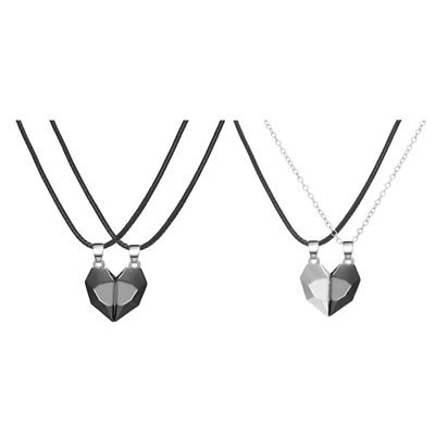 £6.23 • Buy Matching Necklace Simple Half Heart Gift Magnet Pendant Necklaces For Couple Men
