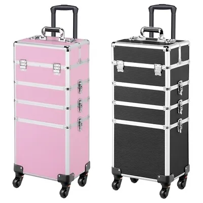 2/3/4 In 1 Makeup Case Vanity Cosmetics Beauty Nail Hairdressing Trolley Case • £69.99