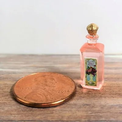 Dollhouse Miniature 1:12 Beauty Vintage Label Bottle Of Rose Floral Water • $3.95