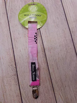 Bella Tunno Baby Pacifier Clip Polka Dots Flower Petals Pink Gray • $5.99