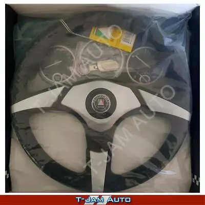 Autotecnica 350mm 3 Spoke Black Poly With Silver Strip Steering Wheel • $89