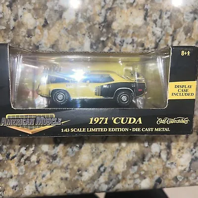 ERTL Collectibles 71 Plymouth Hemi Cuda Yellow 1971 MOPAR American Muscle 1:43 • $14.99