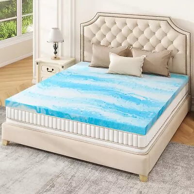 Mattress Topper-Full Size Memory Foam Mattress Topper 2 In Cooling Gel Infusion • $50.36