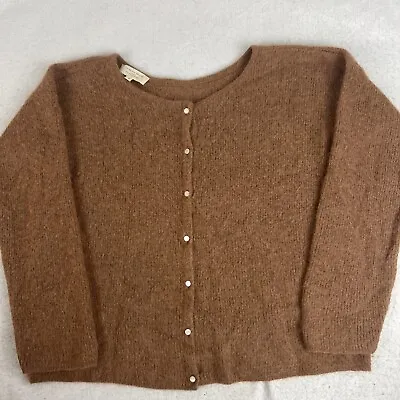 La Maille Sezane Women's Cardigan M Brown Mohair Blend Made In Italy • $99.99