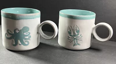 Mugs Cups One Hundred 80 Degrees Oversized Nautical Emboss Set 2 Coffee Tea EUC • $27.05