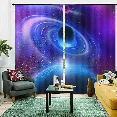 Universe Great Milky Way 3D Blockout Photo Print Curtain Fabric Curtains Window • $114.93