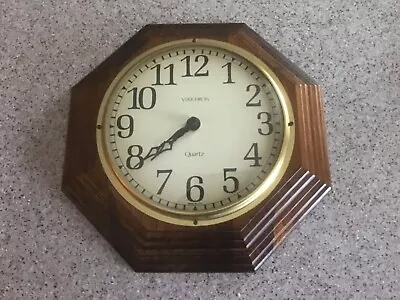 Vintage Verichron Octagon Wood Frame Wall Clock • $21.95