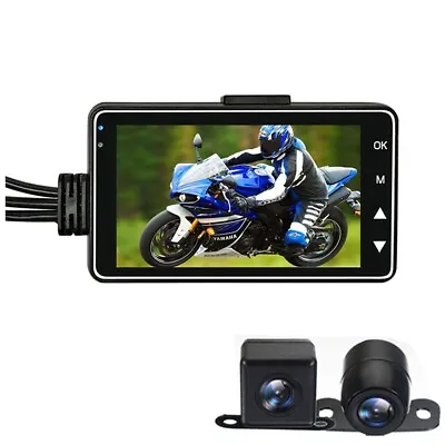 HD Motorcycle DVR Dash Cam 3in 140° Front Rear Dual Camera LCD Screen Waterproof • $49.40