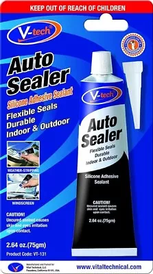 V-Tech VT-131 Quality Auto Sealer Silicone Adhesive Sealant: 75gm • £7.49