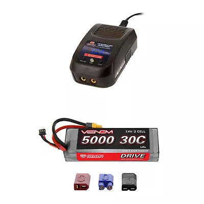 Venom 30C 2S 5000mAh 7.4V Sport Power LiPo Battery ROAR And Sport Charger Combo • $98.48