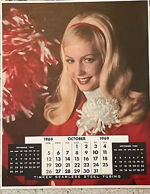 10 Vintage Pinup Girls Calendar Sheets 20 X16  Timken Bearings 1968 & '69 • $85