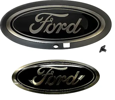 OEM NEW 23-24 Ford Super Duty BLACK Front + Rear Ovals Grille Emblems BOTH • $255.80