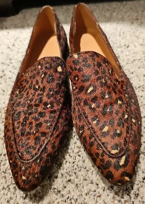 Madewell Frances Skimmer Flat Shoes WOMEN 9 Brown Multi Cheetah Look Calf Hair • $39.99