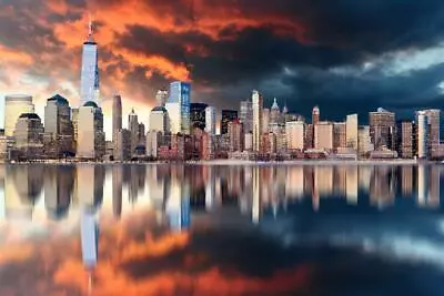 Freedom Tower New York City Manhattan At Sunset Reflecting Photo Poster 36x24 • $13.98