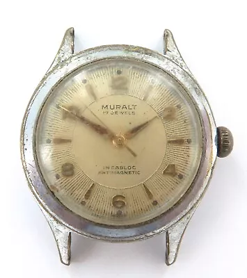 Difficult Brand To Buy !! Vintage Muralt Incabloc 17J Mens Mid-Size Watch  • $65