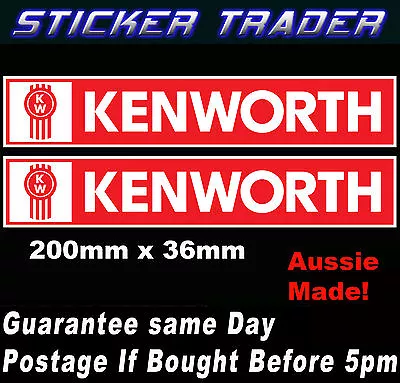 2 KENWORTH Truck Logo Decals Stickers 200mm Suit Bullbar Semi Trailer Ramps Dash • $6.99