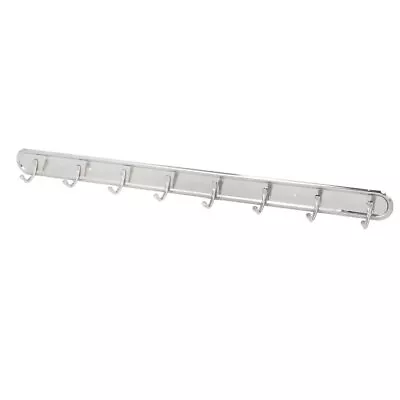 Robe Coat Hat Stainless Steel Wall Mounted 8 Hook Hanger Rail Rack • $16.39