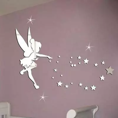 Creative Fairy Mirror Wall Sticker Art Mural Decal Home Room Decor Wall Stickers • £5.58