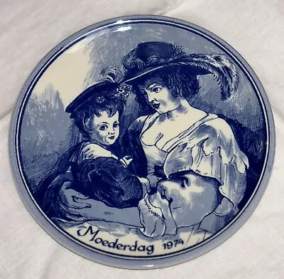 Delft Moederdag Plate 1974 Rubens' 2nd Wife And Their Child 1620 6 1/4  • $18