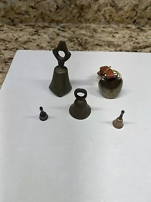 Vintage Lot Of 5 Five Miniature Brass Bells • $9.99