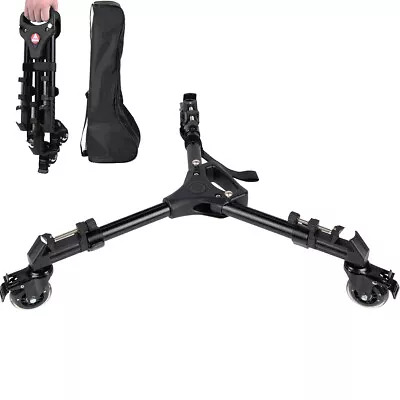 Tripod Dolly Heavy Duty Stand Support Pulley Base 3 Rubber Professional Wheels • £51.29