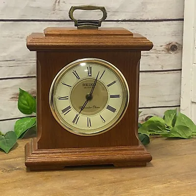 VTG Seiko Quartz Westminster Whittington Wood Retro Fireplace Mantle Chime Clock • $118.58