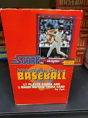 1988 Score Baseball Wax Box Case Fresh! Glavine RC Bonds Bo 1st Yr SCORE! • $20