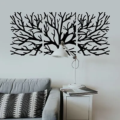 Metal Wall Art Tree Of Life Metal Decor 3 Panels Metal Tree Wall Art • $57.17