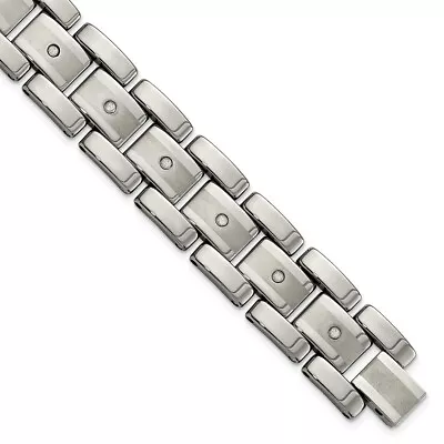 Men's 16mm Tungsten & 1/3 CTW Diamond Panther Link Bracelet 8.5 Inch • $680.98