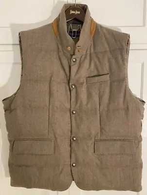 New Ralph Lauren Purple Label Duck Down Wool / Lamb Suede Vest Size Xxl ~ $1295 • $695