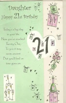Daughter 21st Happy Birthday Greeting Card 21 Years Old Poetry Verse Poem Poetic • £2.35