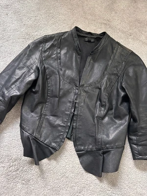 £24.50 • Buy TOPSHOP Ladies Black Victorian Corset Fit Leather Jacket Coat - Size 10