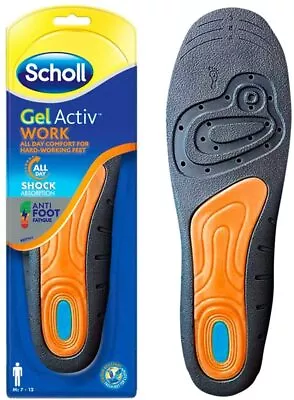 £11.54 • Buy Scholl Insoles Gel Active Work For Men Anti Foot Fatigue Inner Soles UK 7 To 12