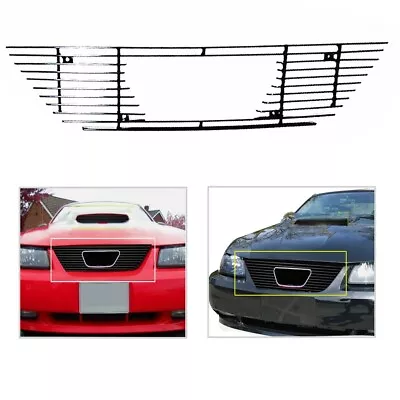 Black Grill  For 99-04 Ford Mustang V6 V8 GT With Logo Show Billet Grille Insert • $34.49