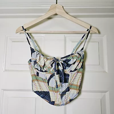 Urban Outfitters Out From Under Seersucker Plaid Mix Pattern Corset Bustier S • £26.04