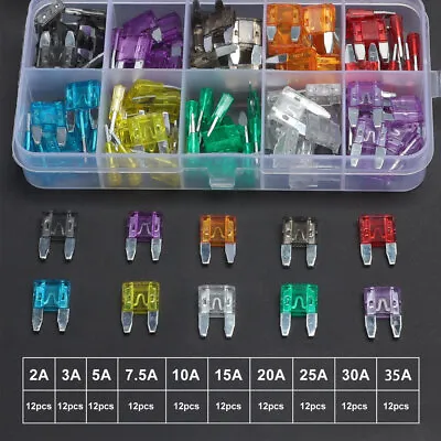 Mini Car Fuse Assortment Assorted Kit Blade Set Auto 120 Pc Truck Automotive • $3.99