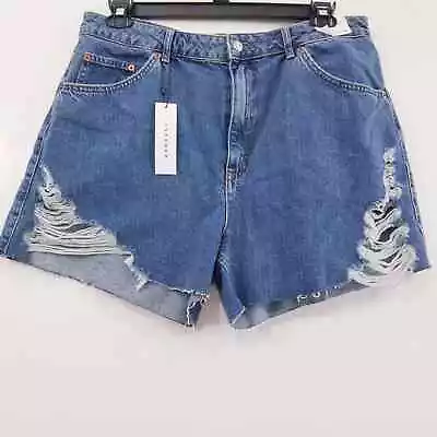 TopShop Distressed Summer Denim Short Women Size  US 14 • $35