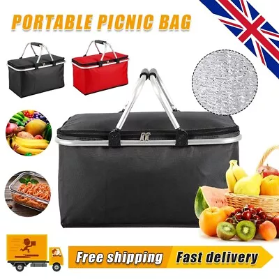 30L Extra Large Cooling Cooler Delivery Box Camping Food Ice Drink Picnic Bag UK • £7.99