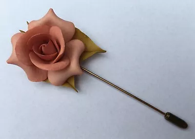 £29.99 • Buy Vintage ? Fine China Ceramic Dusky Pink Rose Hat / Stick Pin L 9 Cm Christmas
