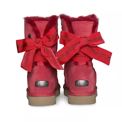 Ugg Customizable Bailey Bow Short Ribbon Red Suede Women's Boots Size Us 11 New • $169.99