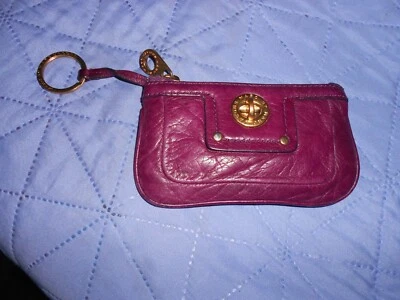 $19.99 • Buy Marc By Marc Jacobs Dark Red Wine Leather Coin Purse Keychain Wristlet Wallet