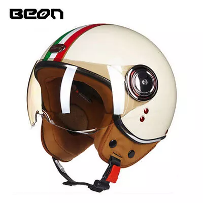 Motorcycle Helmets Half Open Face 3/4 Motorbike Vintage Scooter Helmet DOT ECE • $107.99