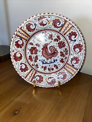  Red Pinto Vietri PV Italy Rooster Plates • $18.95