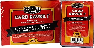 50 Ct Card Saver I CS 1 Cardboard Gold PSA Graded Semi Rigid Holders Brand New • $7.99